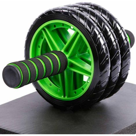 TRADE SHOP - Tripla Ruota Per Allenamento Muscoli Addominali Con Tappetino Fitness Palestra -