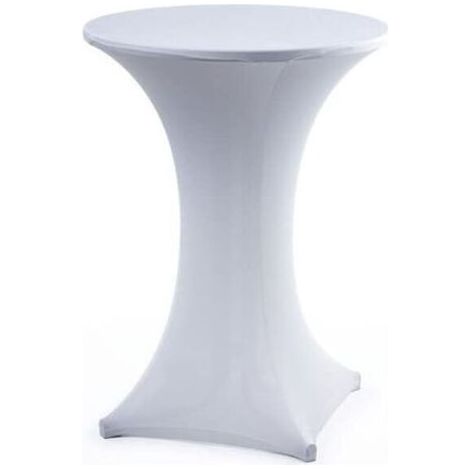 Table à Cocktails Couvre-Table Ronde à Quatre Voies 60×110CM Blanc (1/2)