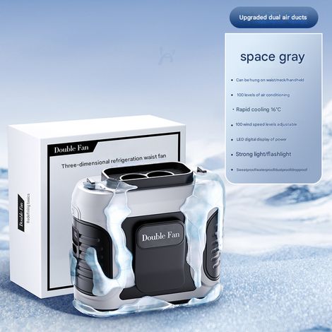 Ventilateur de taille portable, ventilateur pouvant être porté sur une chemise ou une ceinture, léger, rechargeable, pour les activités de plein air (1/5)