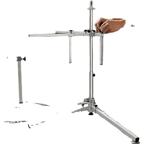 Distributeur de bobines de tuyau, capacité de charge de 200 kg, capacité de tuyau de 600 m, support réglable, gris argenté, en fer robuste (1/5)