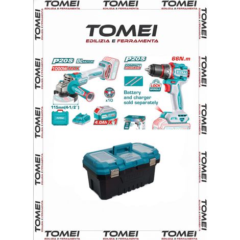 Kit smerigliatrice e Avvitatore Total TAGLI271531E+TIDLI206681 2 batterie