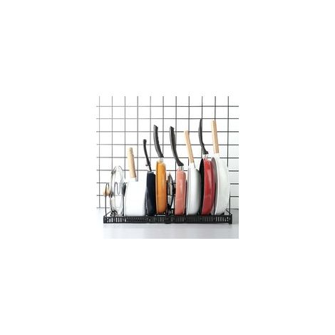 Support à casseroles extensible avec séparateurs et porte-couvercles, noir (1/5)