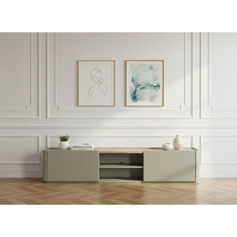 BOBOCHIC - Meuble TV 1 porte 1 tiroir 220 cm ANYRA   Vert