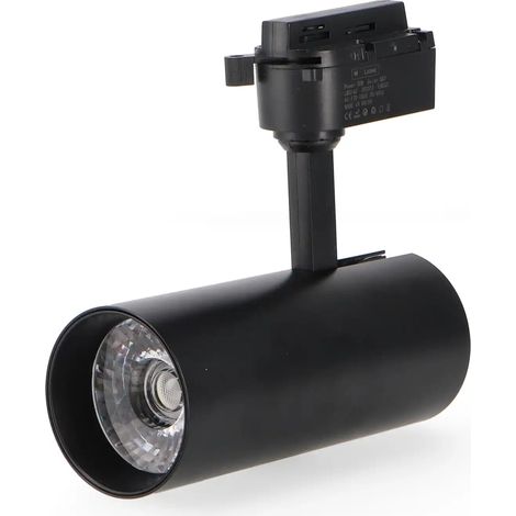 IluminaShop - Foco LED para Carril Chip Sanan 30W Negro Monofasico CCT 3000+4000+6000