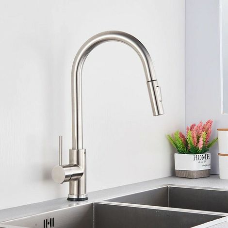 Rubinetto da cucina con doccetta estraibile con fornitore multifunzione nichel spazzolato (1/5)