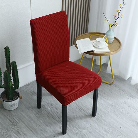 Housse de Chaise de Salle à Manger Extensible, Housse de Chaise de Salle à Manger Lavable Universel, Housses De Chaise avec Dossier, Revêtement de Chaise Moderne(Bordeaux,Lot de 4) (1/4)