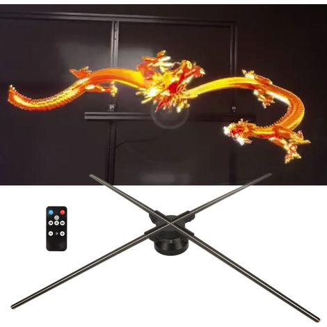 Machine publicitaire holographique 3D 1600P 4 feuilles 1024 LED, projecteur holographique LED en forme de ventilateur, diamètre 85 cm, prise UE 100-240 V