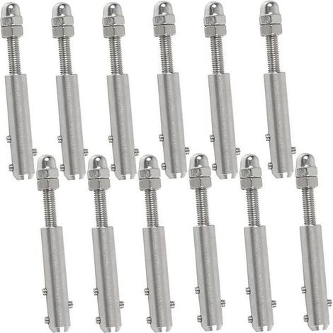Cyslmuk – Cosses à vis pour câbles métalliques 4 mm – Lot de 12 pièces – Acier inoxydable pour tension sécurisée – Résistantes aux intempéries (1/5)