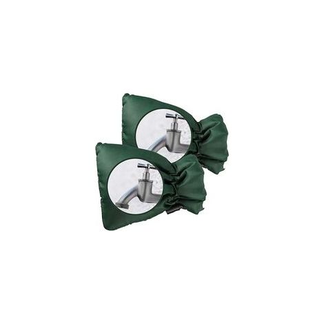 Lot de 2 housses épaisses pour robinet extérieur, protection contre le gel, vert –