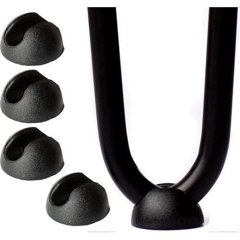 Lot de 10 protections en silicone pour pieds de meubles - Noir - 10 mm (1/4)