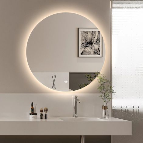 Espejo de baño redondo con luces led 60 cm retroiluminado Rotorua M