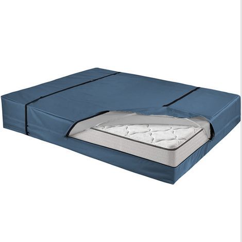 GENERIC-Housse Matelas Demenagement 196x145×38 cm - 4 Poignées et Fermeture Eclair - Housse de Rangement Matelas-bleu (1/4)