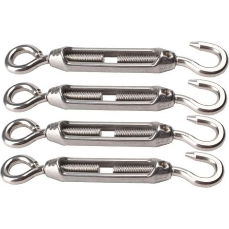 Tendeur à œillet M4 en acier inoxydable 304, crochet de tension de câble, tendeur de câble, lot de 4 (1/5)