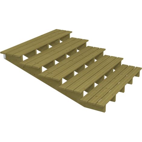Plus Außentreppe Kiefer 5 Stufen 180 cm breit Schritttiefe 39 cm Außentreppe (1/2)