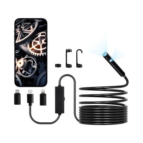 Caméra Endoscopique Double Objectif Endoscope pour Android iOS (1/5)