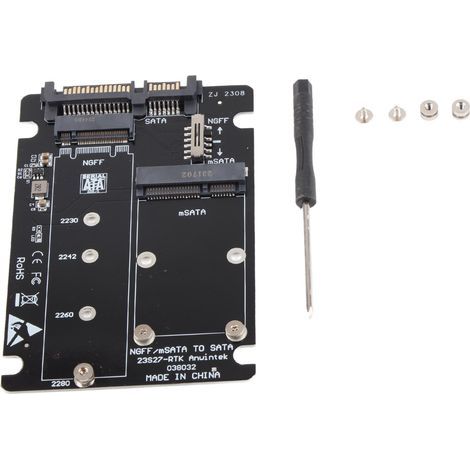 2-in-1 Mini M.2 NGFF und mSATA SSD zu SATA 3.0 Festplattenadapter-/Konverterkarte (1/5)