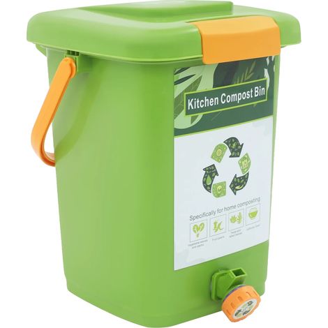 Bac à compost, grande capacité, couvercle anti-odeur, 10L (1/2)