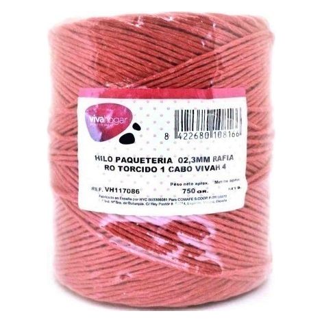 Hilo Paqueteria 750Gr 02,3Mm Rafia Rojo Torcido 1 Cabo Vivah 4