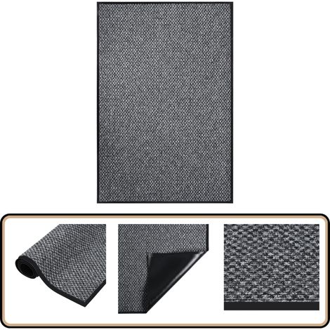 Paillasson Gris 80x120 cm - Tapis D'entrée - Paillasson Intérieur - Paillasson Extérieur - Tapis Absorbant - Tapis Antidérapant (1/5)