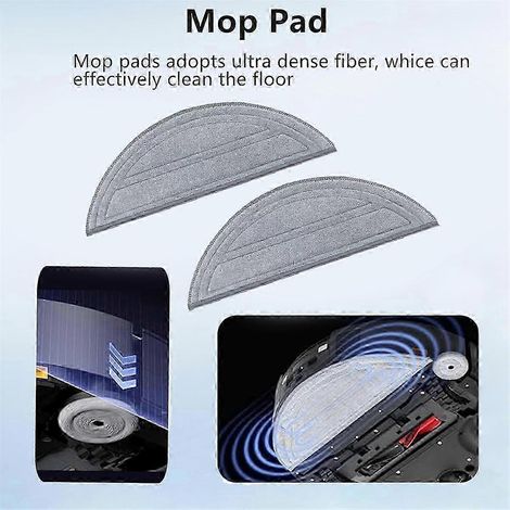 Repuestos de almohadillas para fregona para aspiradora robot Saros 10/G30. Paño de fregar reutilizable y lavable. Accesorios. 10 unidades. Color gris. SZRH AM (1/4)