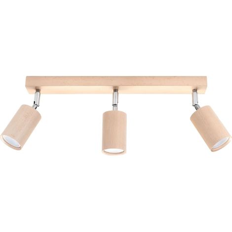 Regleta Orel 3 luces, madera natural (1/5)