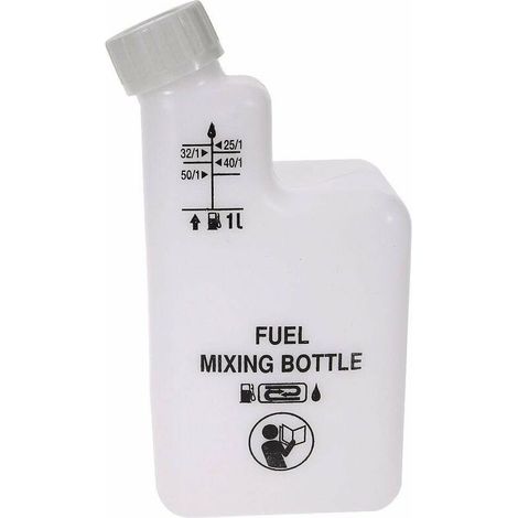 Doseur gradué 1L pour mélange huile essence Bouchon à visser Graduation 1/25, 1/32, 1/40, 1/50 Accessoire tondeuse tracteur