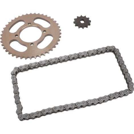 Kit chaîne et pignon 428 (60 maillons) : chaîne 12x17 mm, pignon avant 12 dents et pignon arrière 76 mm 42 dents, remplacement pour moto (1/5)