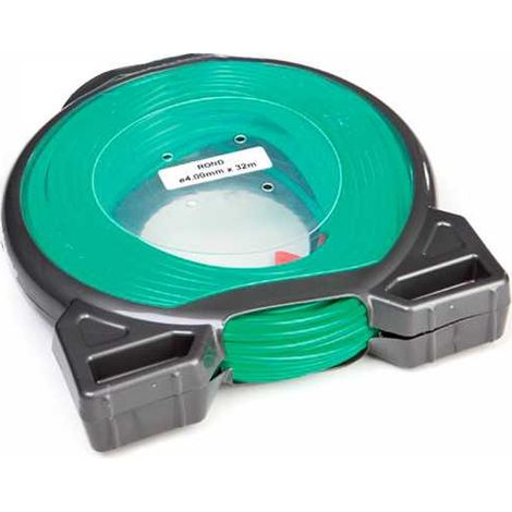Fil débroussailleuse nylon 4 mm x 32 m rond vert (1/3)