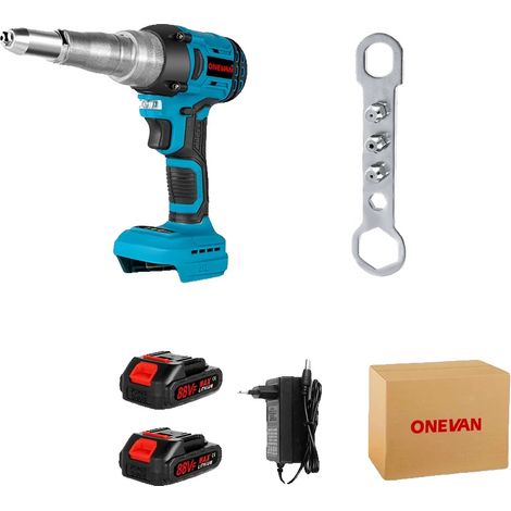 Rivettatrice elettrica a batteria, forza di trazione 20000 N, motore brushless, capacità di rivettatura da 2,4 a 5,0 mm. (1/2)