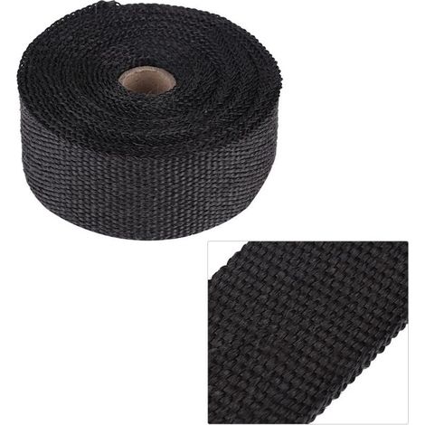 Online Store 16FT Noir Haute Isolation Thermique Tuyau D'échappement Wrap Bande Tissu pour Voiture Moto (1/4)