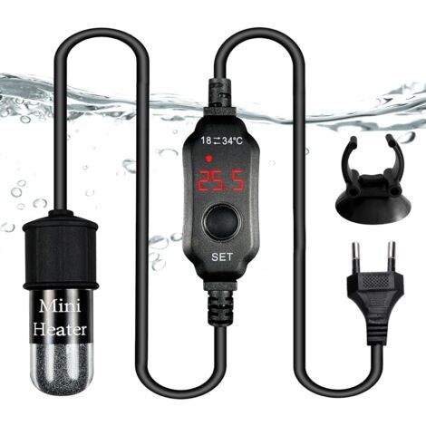Chauffage D'aquarium: Mini Chauffage Aquarium, Chauffe Pour Aquarium Con Numérique Affichage Et Température Réglable Contrôleur Externe, Mini Chauffe-Aquariums Pour Poissons Et De Tortues (10W)