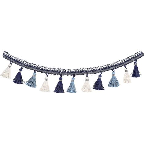 Bordure à Franges 1 Mètre Bleu en Polyester pour Rideaux et Coussins (1/5)