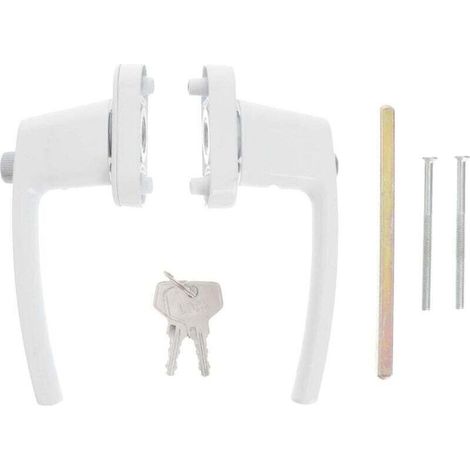 Poignées de porte et de fenêtre robustes et épaisses à double tête, avec une clé incluse. (1/4)
