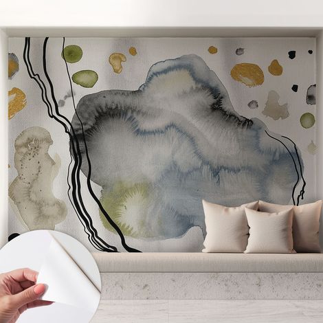 Fototapete Selbstklebend - Wanddekoration - Wandfolie - 3D Tapete Wand - Wohnungsdeko Abstrakte Aquarellmalerei 208x146 cm (1/5)