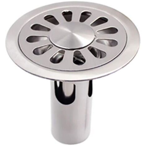 FENOPLASTICALntyq Siphon de sol rond en acier inoxydable brossé pour salle de bain, toilettes, cuisine, buanderie, jardin - 100 mm x 100 mm (1/5)