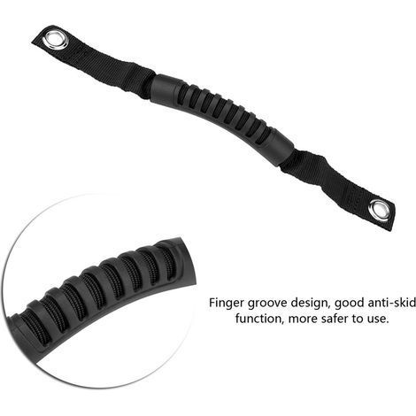 Set mit 2 Haltegriffen für die Rücksitze mit Öffnung für Kindersitze im Jeep Wrangler (1995–2017), Schwarz (1/5)