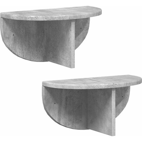 Wall Shelf 2 pcs Concrete Grey 38 x 19 x 19 cm Engineered Wood vidaXL