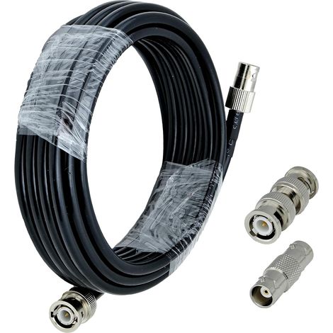 câble adaptateur kit 50ohm BNC mâle à femelle RG58 câble coaxial 5M + 2PCS BNC RF coaxial adaptateur pour CCTV HD-SDI 4K-UHD (1/5)