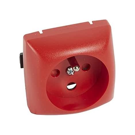 Legrand 086155 2P+E polarized outlet with polarized connection Modular surface-mounted equipment - red