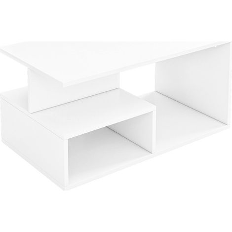 Tavolino da salotto 90x43x51 cm, finitura bianca, ideale per ogni ambiente. (1/5)