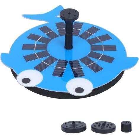 BUNTHAUS Fontaine solaire pour bain d'oiseaux, pompe de fontaine solaire étanche IP68 facile à utiliser avec 6 buses différentes pour petit étang pour bain d'oiseaux pour aquarium