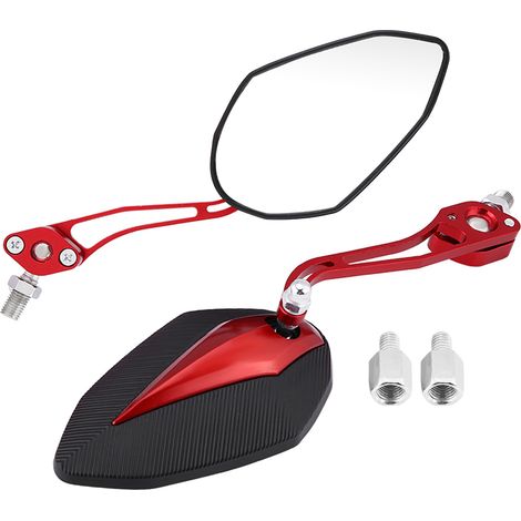 Paire 8mm 10mm universel moto Scooter moto rétroviseur rétroviseurs latéraux rouge
