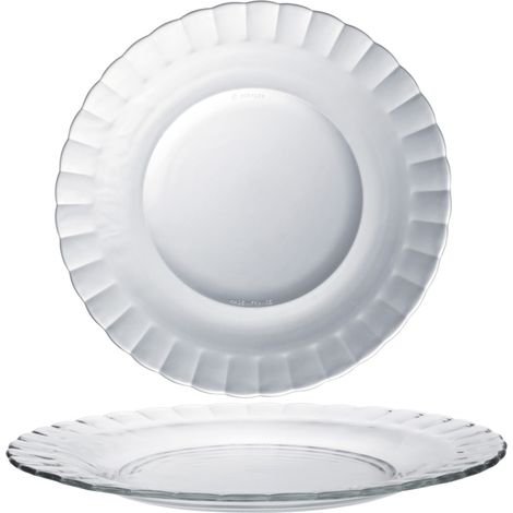 Lot de 6 assiettes plates 23cm – Verre trempé haute résistance – Design iconique Picardie – Entretien facile lave-vaisselle – Duralex