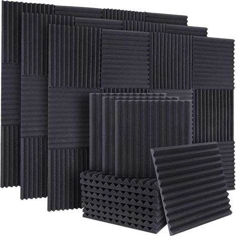 Grid Cool – Pack de 50 panneaux insonorisants en mousse acoustique – Épaisseur 1 pouce – Dimensions 30x30 cm – Fixation facile pour studios et salles de concert (1/4)