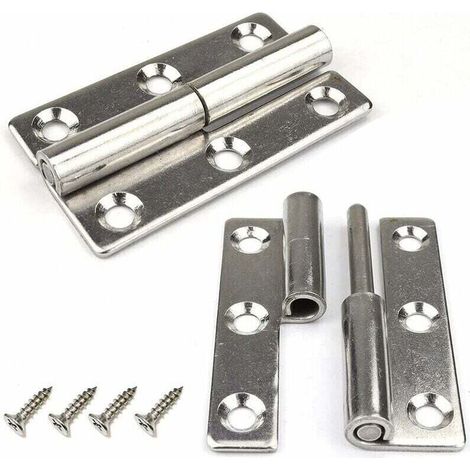 Lift-Up Door Hinge, 4-Pack, Heavy-Duty Removable 304 Stainless Steel Door Hinge for Interior and Exterior Doors (Right Hand) MUMU