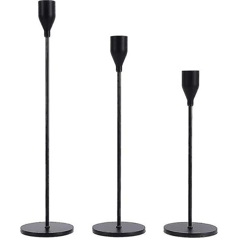 Ensemble de 3 chandeliers noirs, bougeoirs pour salon style vintage (1/5)