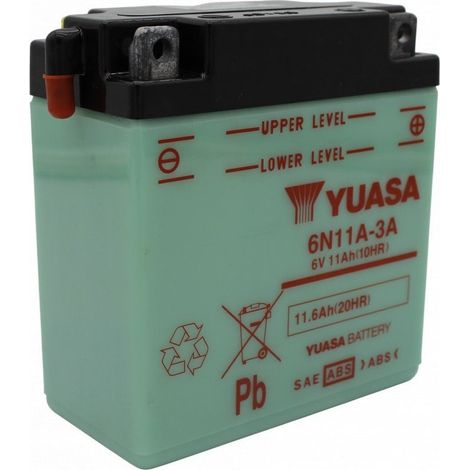 Yuasa batteria yuasa 6n11a-3a batteria moto convenzionale 12 v capacità affidabile resistente vibrazioni senza acido (1/5)