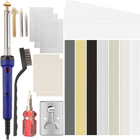 100W Soudure Plastique, Kit Reparation Plastique avec 7 Types 56 Baguettes de Soudage,2 en 1 Soudeuse Plastique avec 2 Pointe de Soudage 2 Panne Fer à Souder,Soudage Plastique pour Voitures Pare-Chocs (1/5)