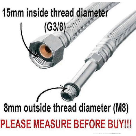 Raccord de robinet flexible M8 x 3/8" BSP, longueur 20-100 cm, pour tuyau d'eau, édition 0808 5 (1/3)