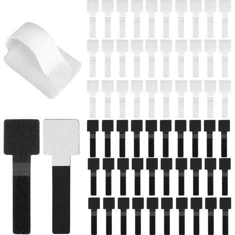 100 Pièces Gestion des Câbles Sous Le Bureau pour PC, Ordinateur Portable (1/5)